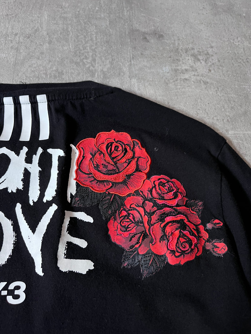 Y-3 Yohji Yamamoto x Adidas Love Yohji Rose Print Long Sleeve Black Women -M