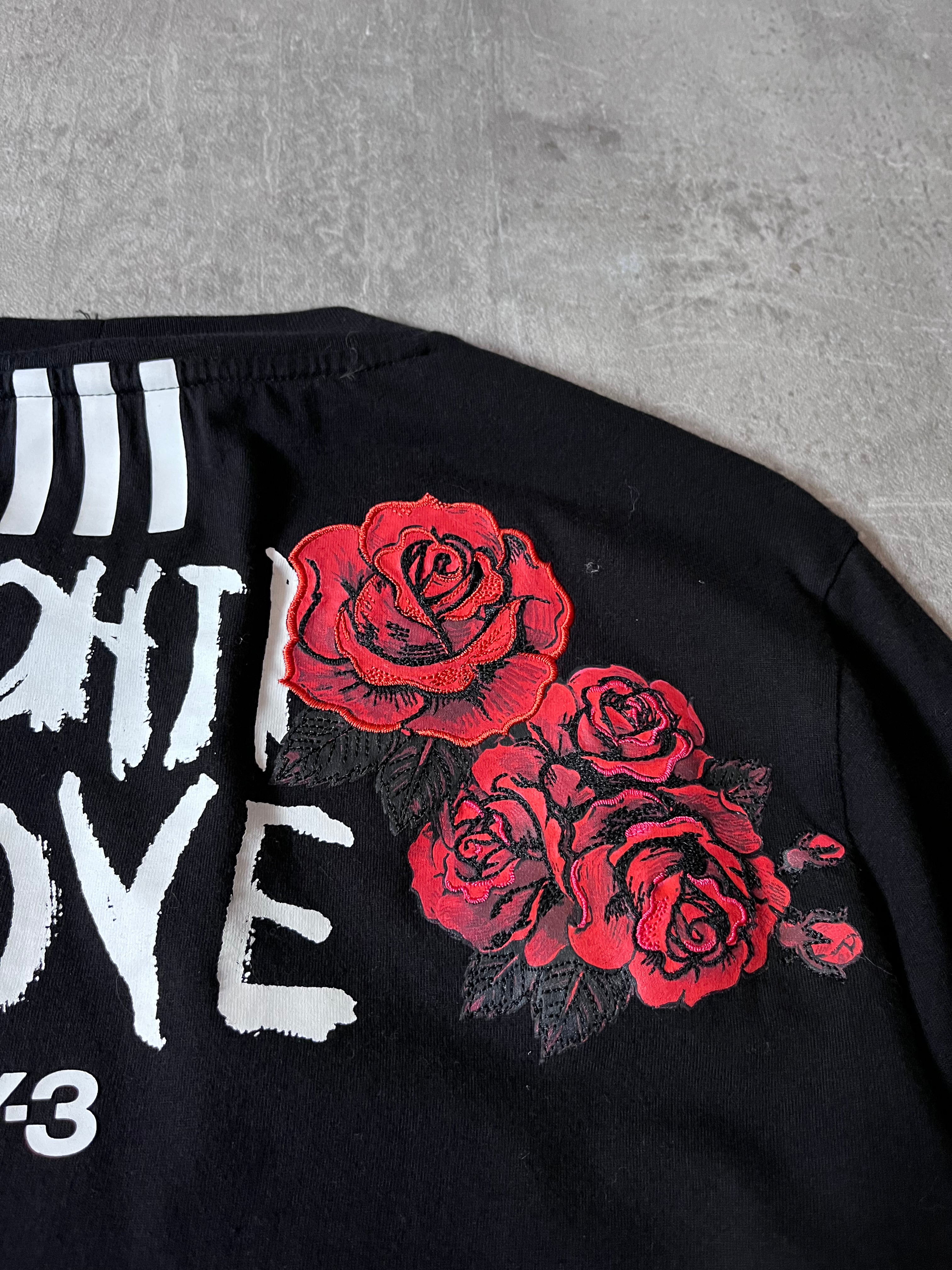 Y-3 Yohji Yamamoto x Adidas Love Yohji Rose Print Long Sleeve Black Women -M