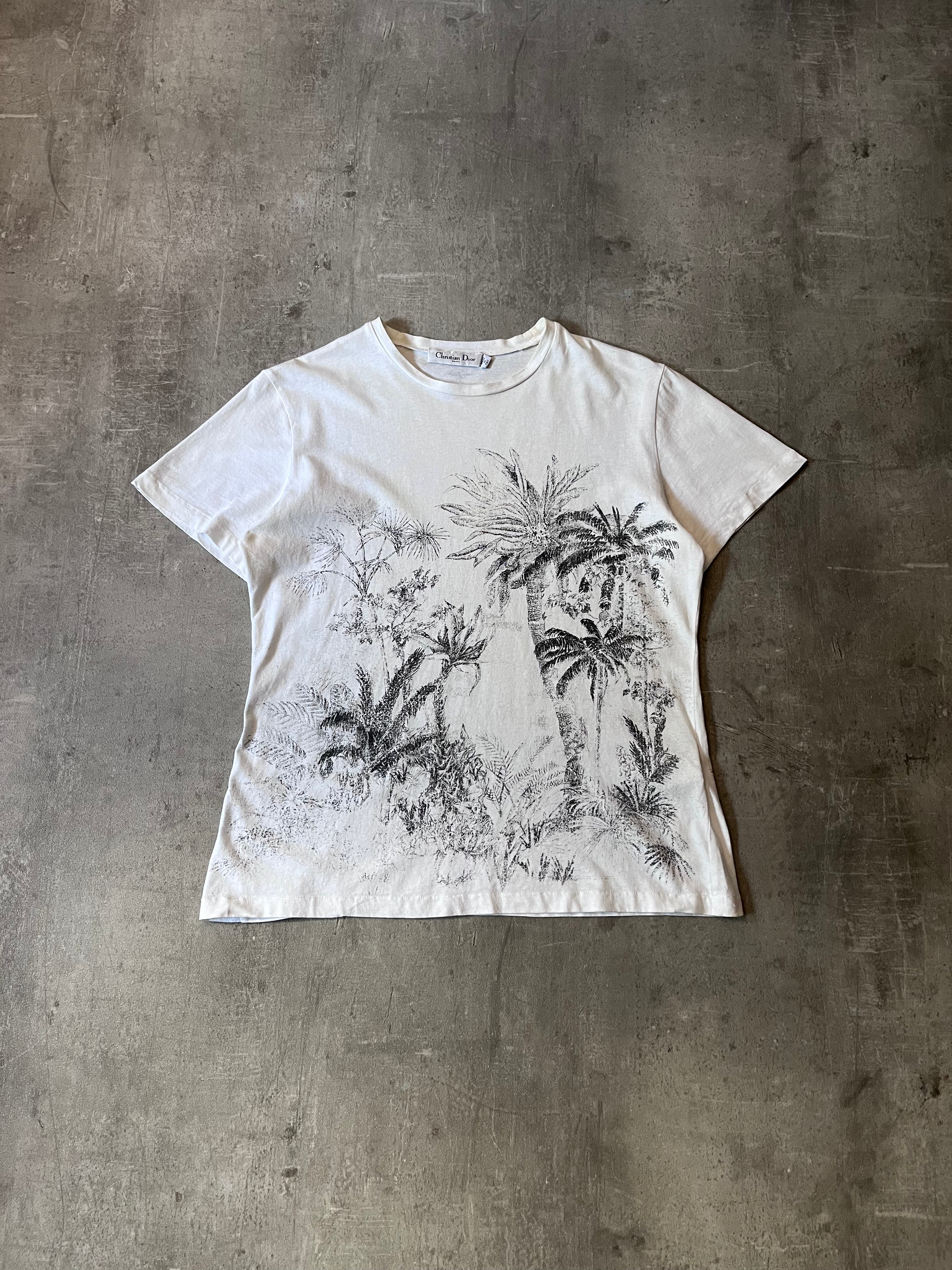 Christian Dior Tropical Print T-shirt White Women - L