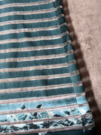 Jean Paul Gaultier Vintage Aqua Flower Mesh Top Striped 3/4 Long Sleeve Blue Women - M