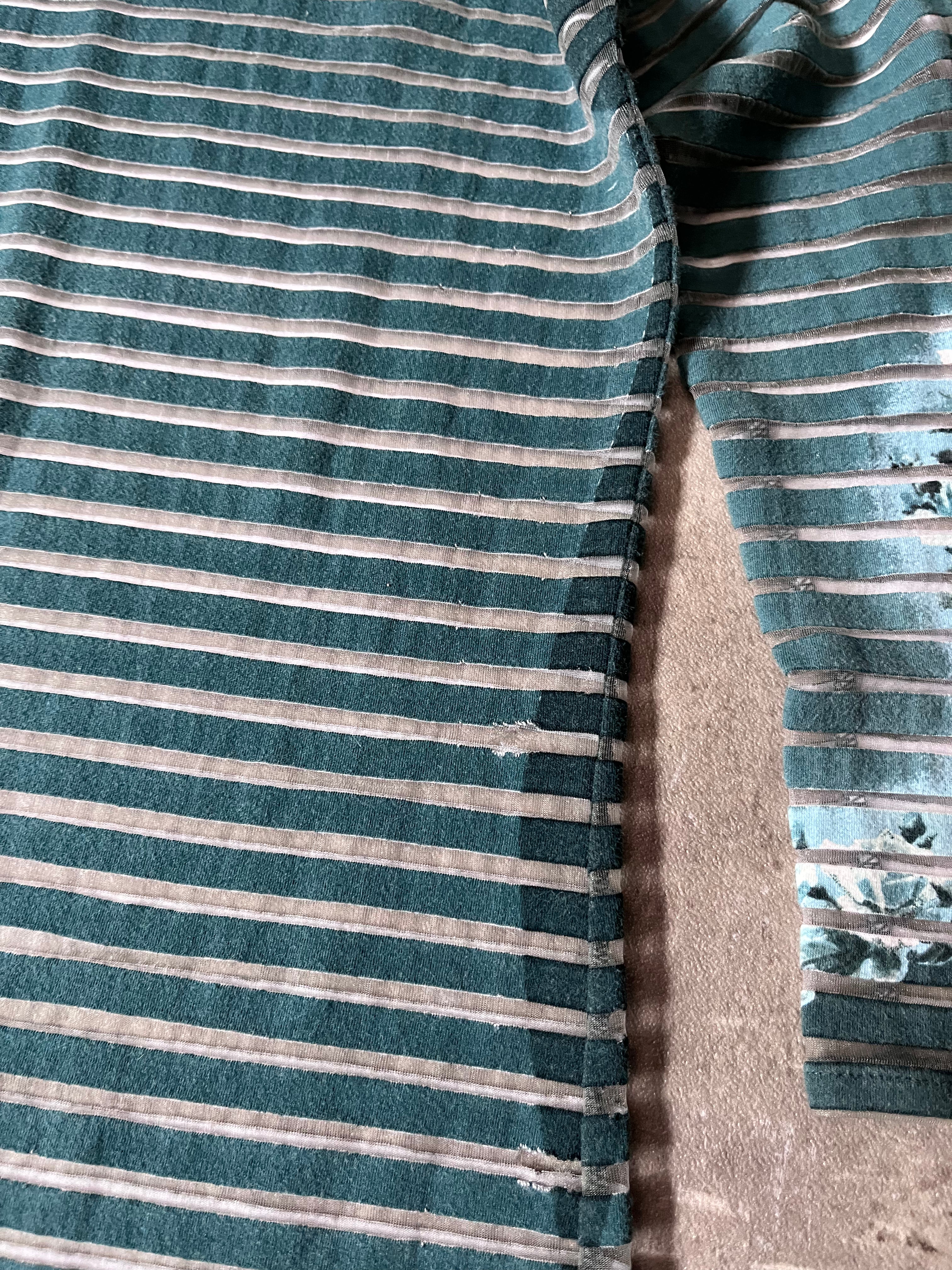 Jean Paul Gaultier Vintage Aqua Flower Mesh Top Striped 3/4 Long Sleeve Blue Women - M