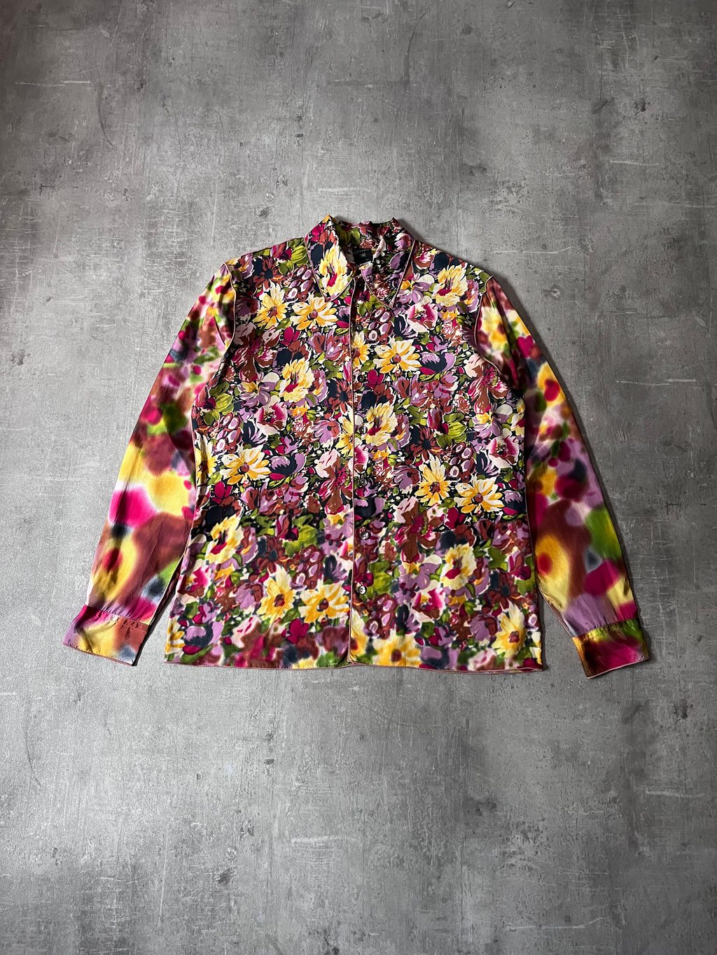 S/S 2001 Jean Paul Gaultier Floral Print Rayon Shirt Multicolor Women - XL