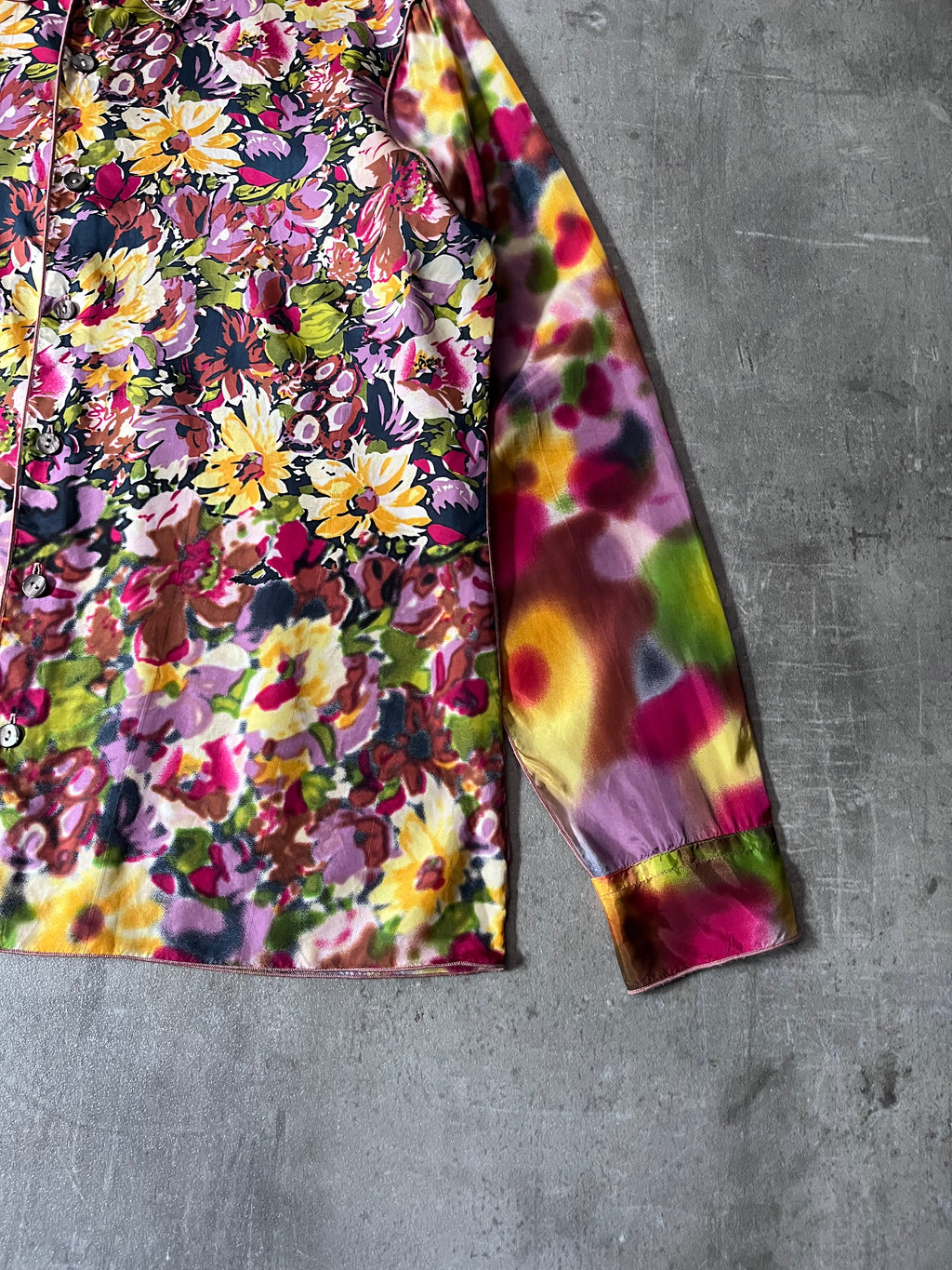 S/S 2001 Jean Paul Gaultier Floral Print Rayon Shirt Multicolor Women - XL