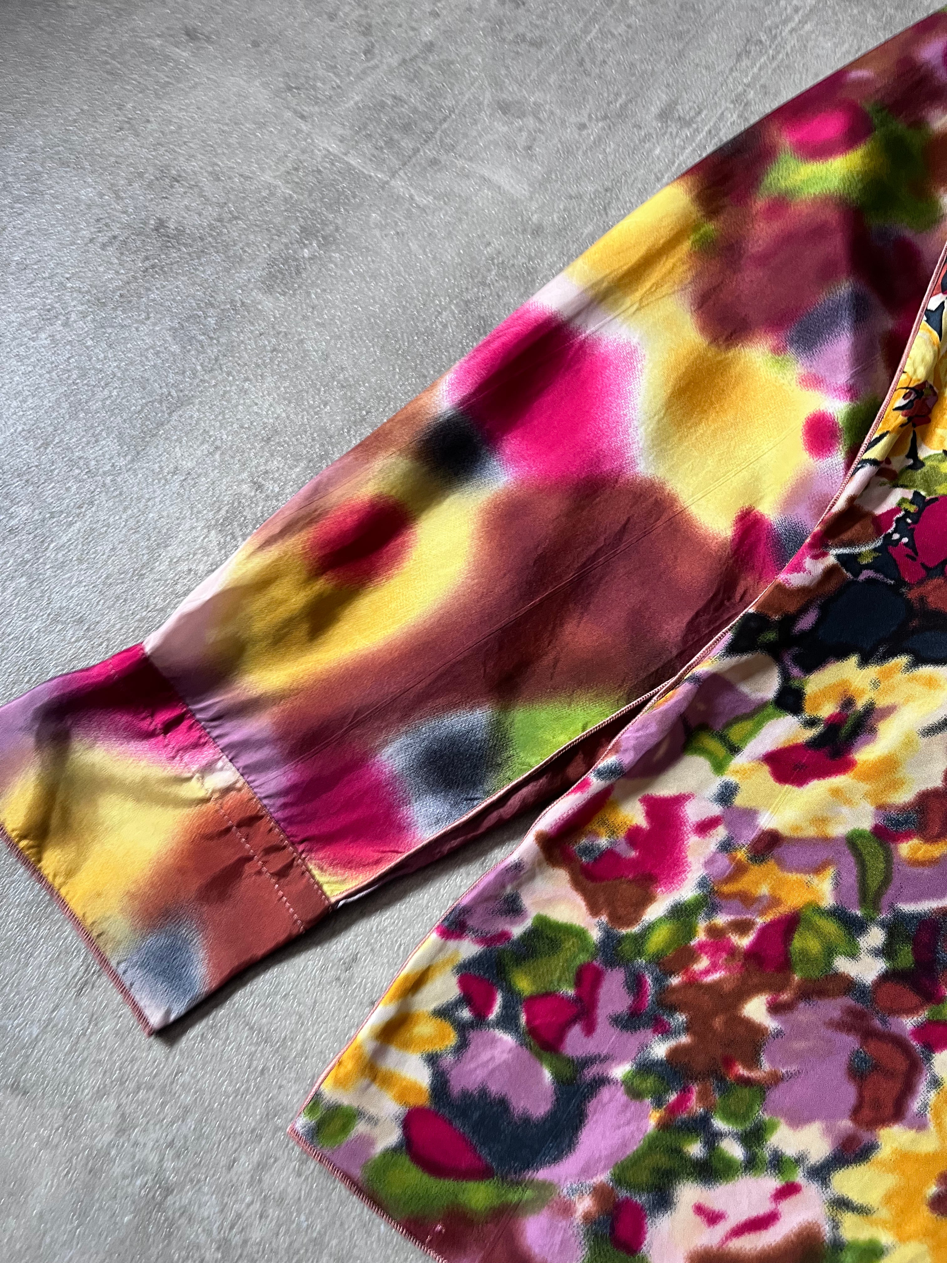 S/S 2001 Jean Paul Gaultier Floral Print Rayon Shirt Multicolor Women - XL
