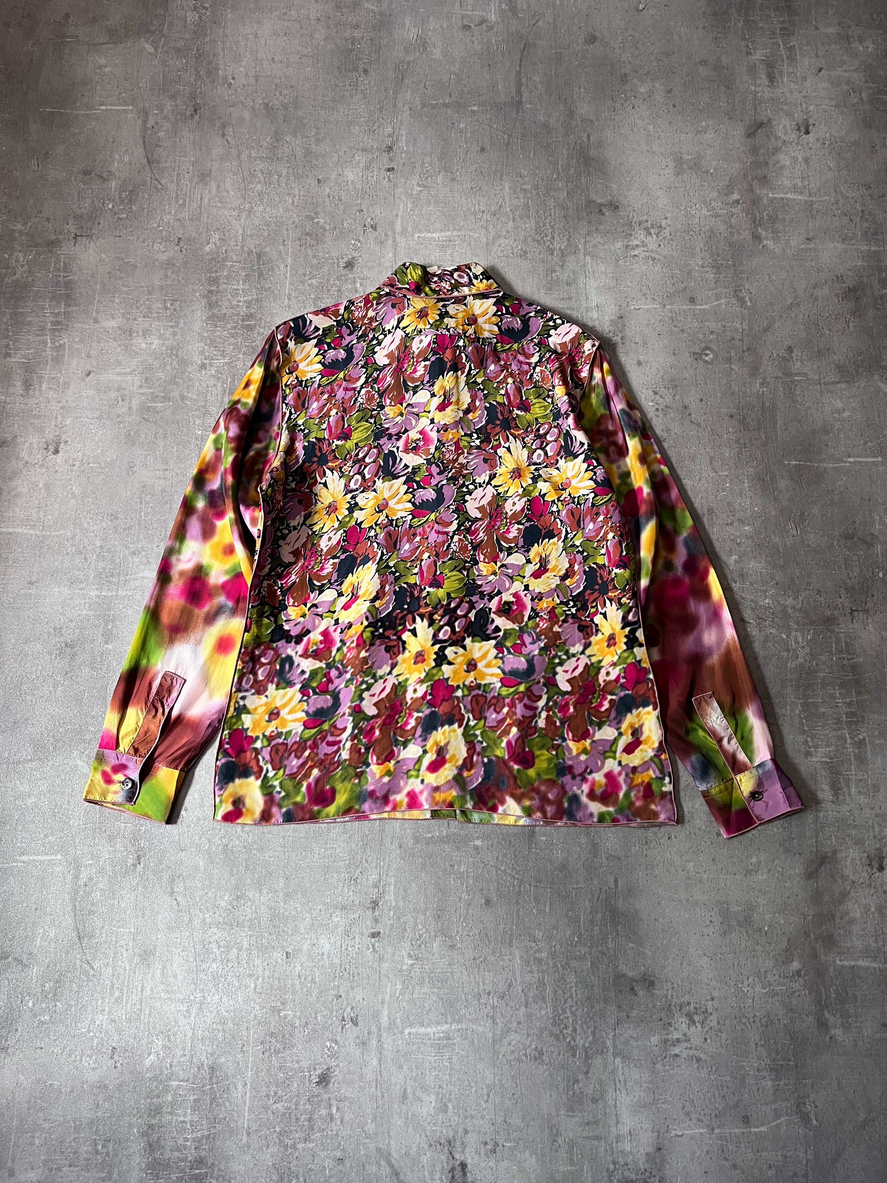 S/S 2001 Jean Paul Gaultier Floral Print Rayon Shirt Multicolor Women - XL