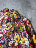 S/S 2001 Jean Paul Gaultier Floral Print Rayon Shirt Multicolor Women - XL