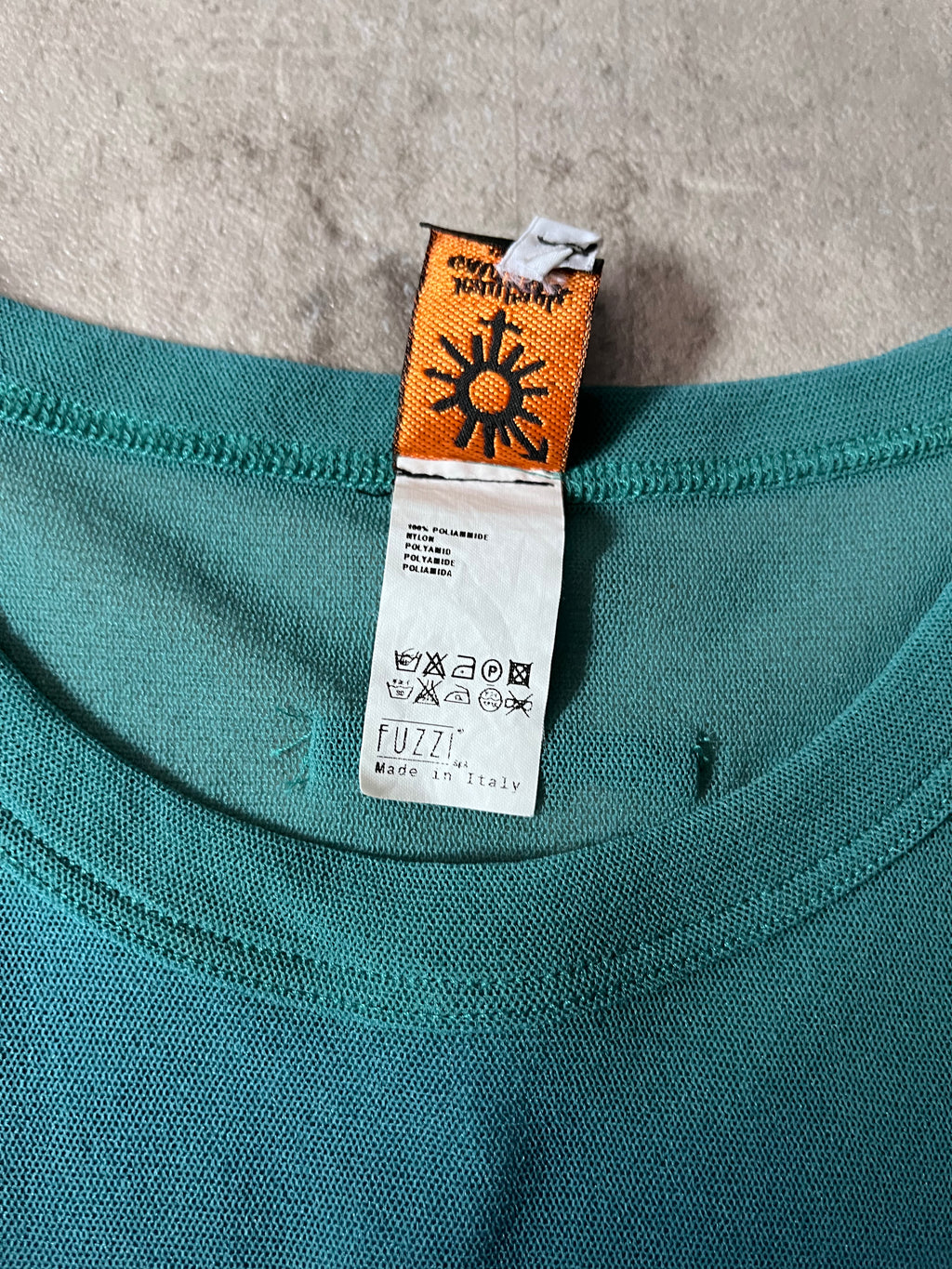 Jean Paul Gaultier Vintage Summery Beach Style Patches Mesh Top T-shirt Turquoise Unisex - M