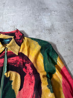 S/S 1996 Jean Paul Gaultier Flamingo All Over Print Mesh Jacket Multicolor Unisex - L