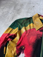S/S 1996 Jean Paul Gaultier Flamingo All Over Print Mesh Jacket Multicolor Unisex - L