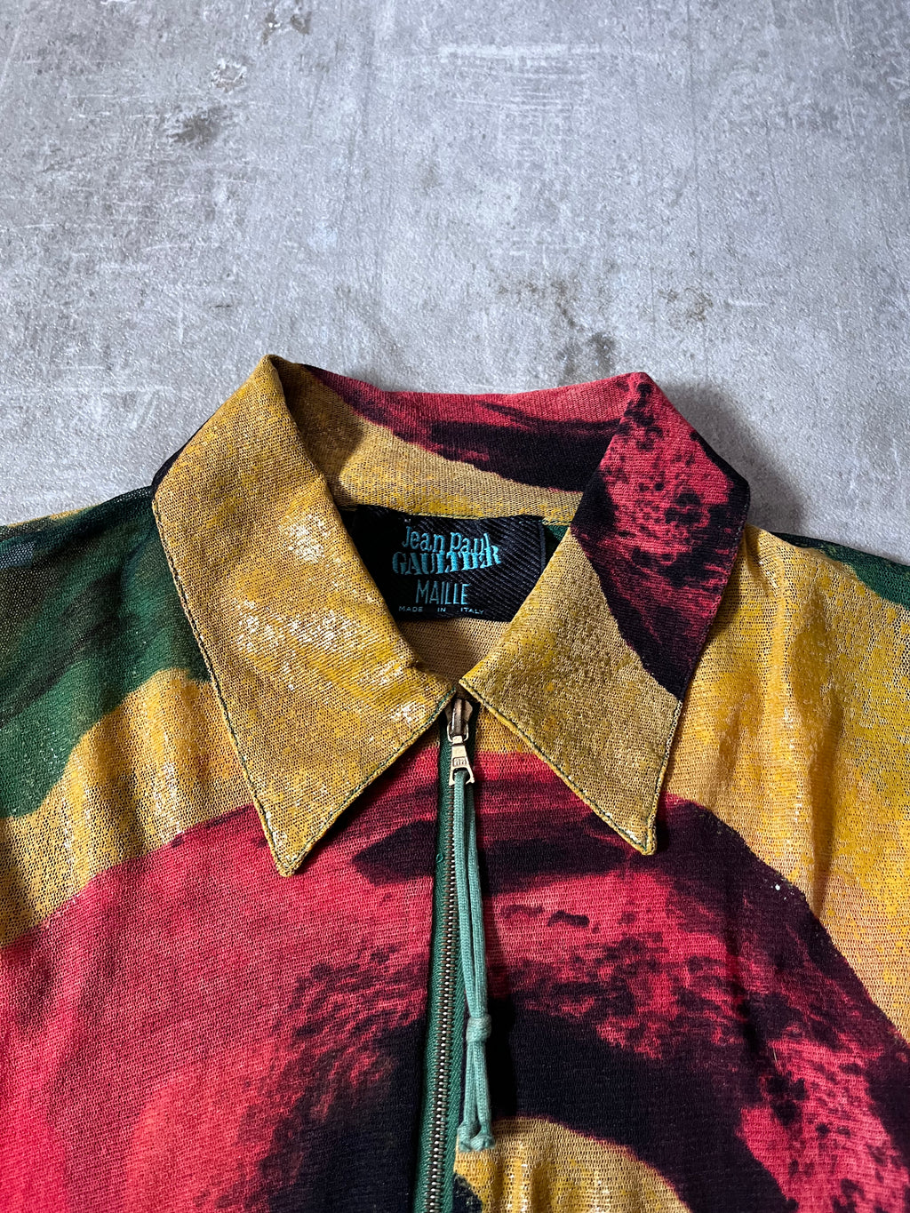 S/S 1996 Jean Paul Gaultier Flamingo All Over Print Mesh Jacket Multicolor Unisex - L