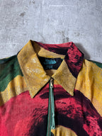 S/S 1996 Jean Paul Gaultier Flamingo All Over Print Mesh Jacket Multicolor Unisex - L