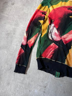 S/S 1996 Jean Paul Gaultier Flamingo All Over Print Mesh Jacket Multicolor Unisex - L