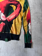 S/S 1996 Jean Paul Gaultier Flamingo All Over Print Mesh Jacket Multicolor Unisex - L