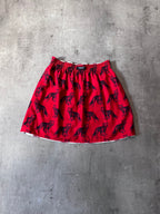 Undercover Jun Takahashi Greyhound Fox Print Reversible Skirt Red White Women - M