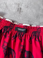 Undercover Jun Takahashi Greyhound Fox Print Reversible Skirt Red White Women - M