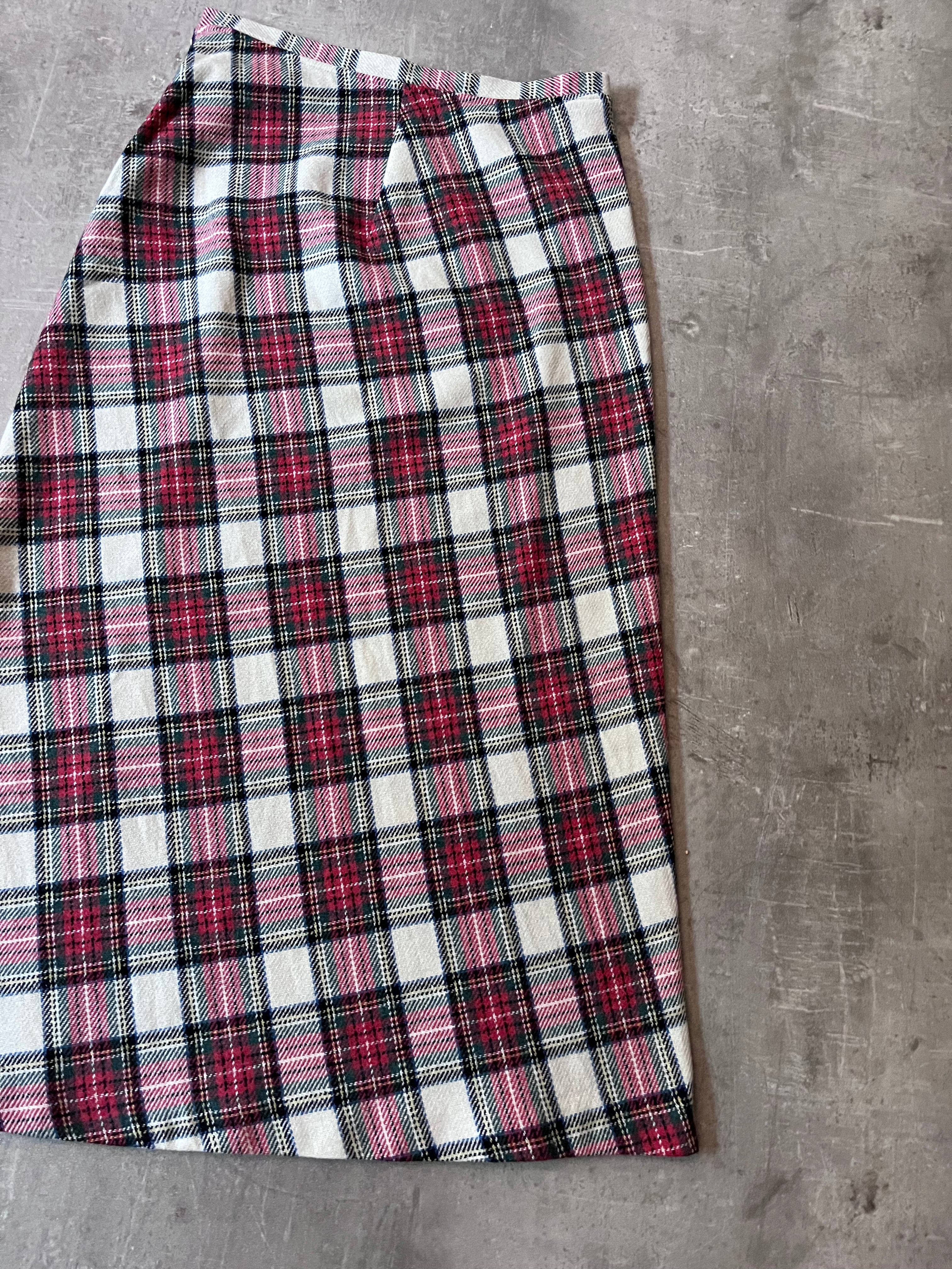 Yohji Yamamoto Y's Wool Checkered Skirt Multicolor Women - L