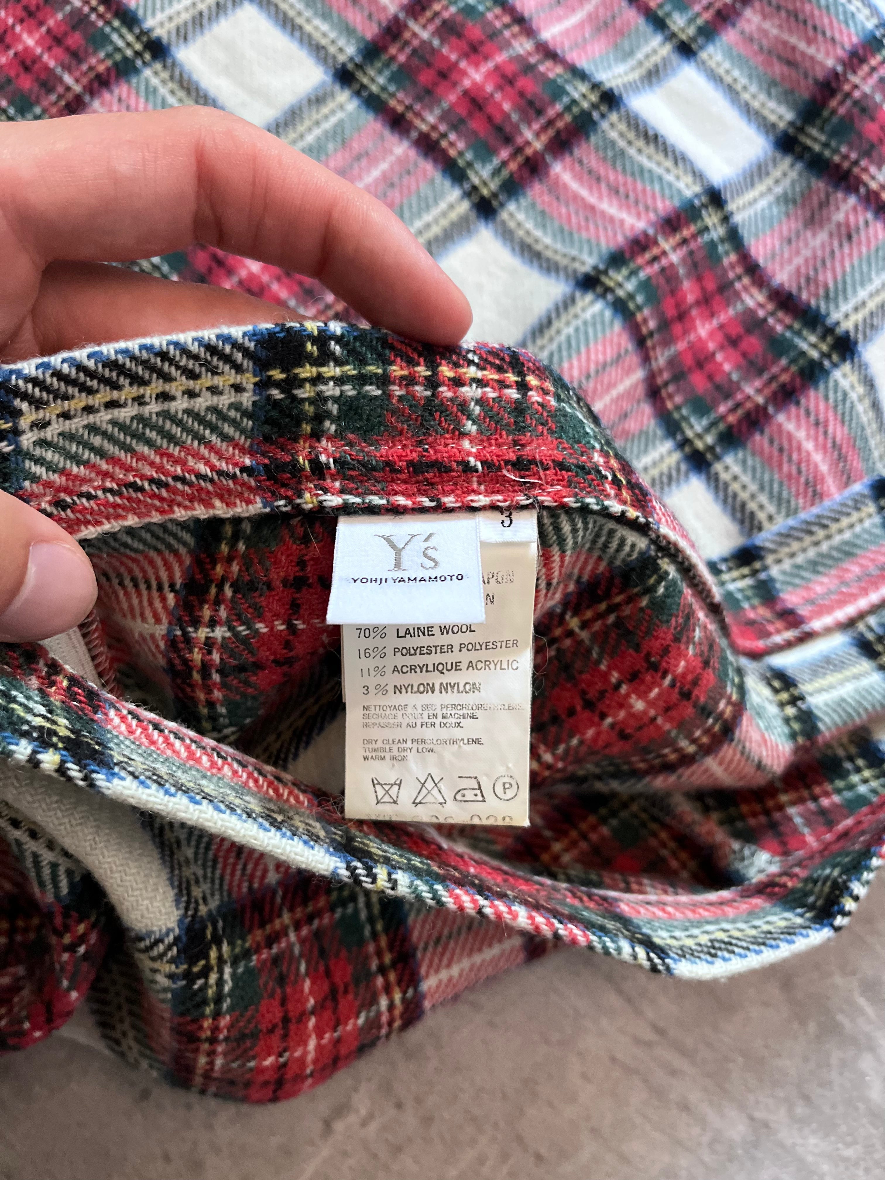 Yohji Yamamoto Y's Wool Checkered Skirt Multicolor Women - L