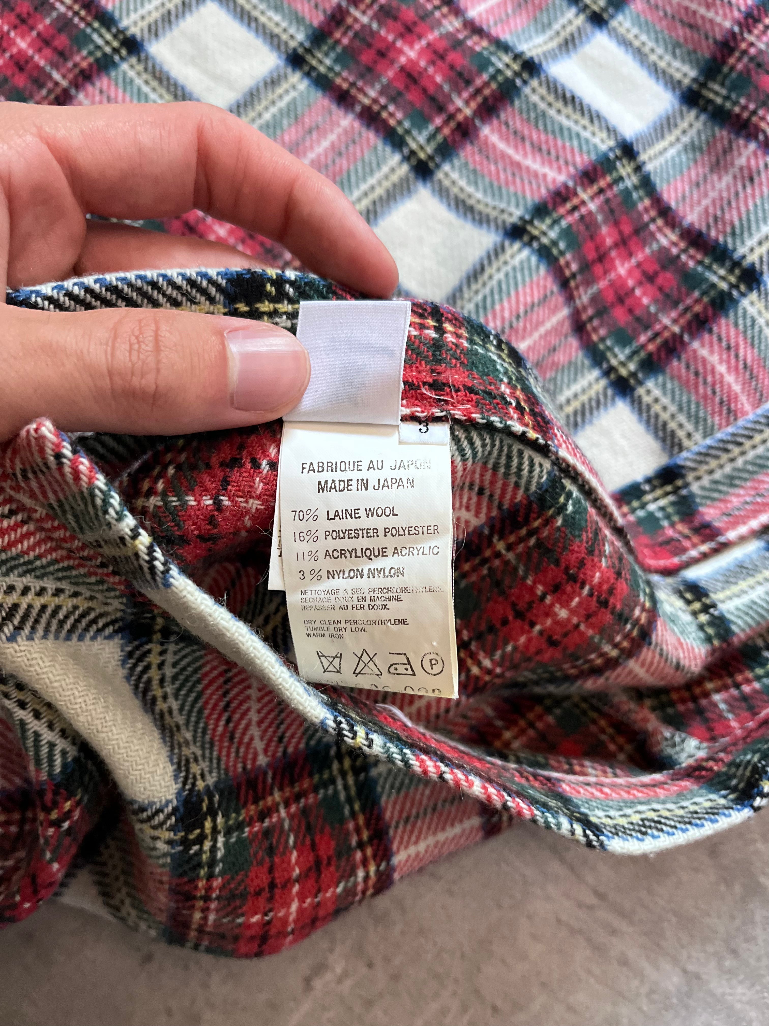 Yohji Yamamoto Y's Wool Checkered Skirt Multicolor Women - L
