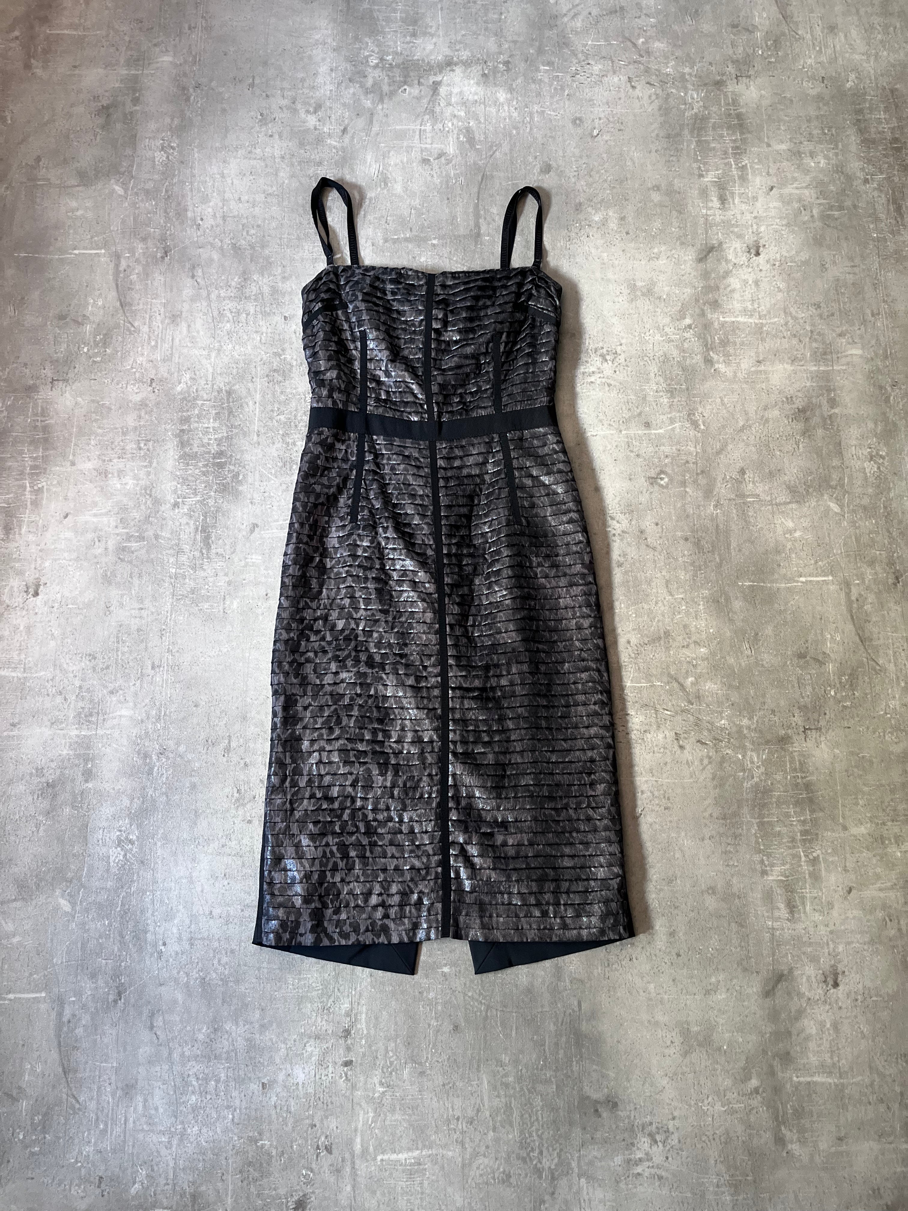 Dolce & Gabbana Animal Print Silk Dress Black Grey Women - M