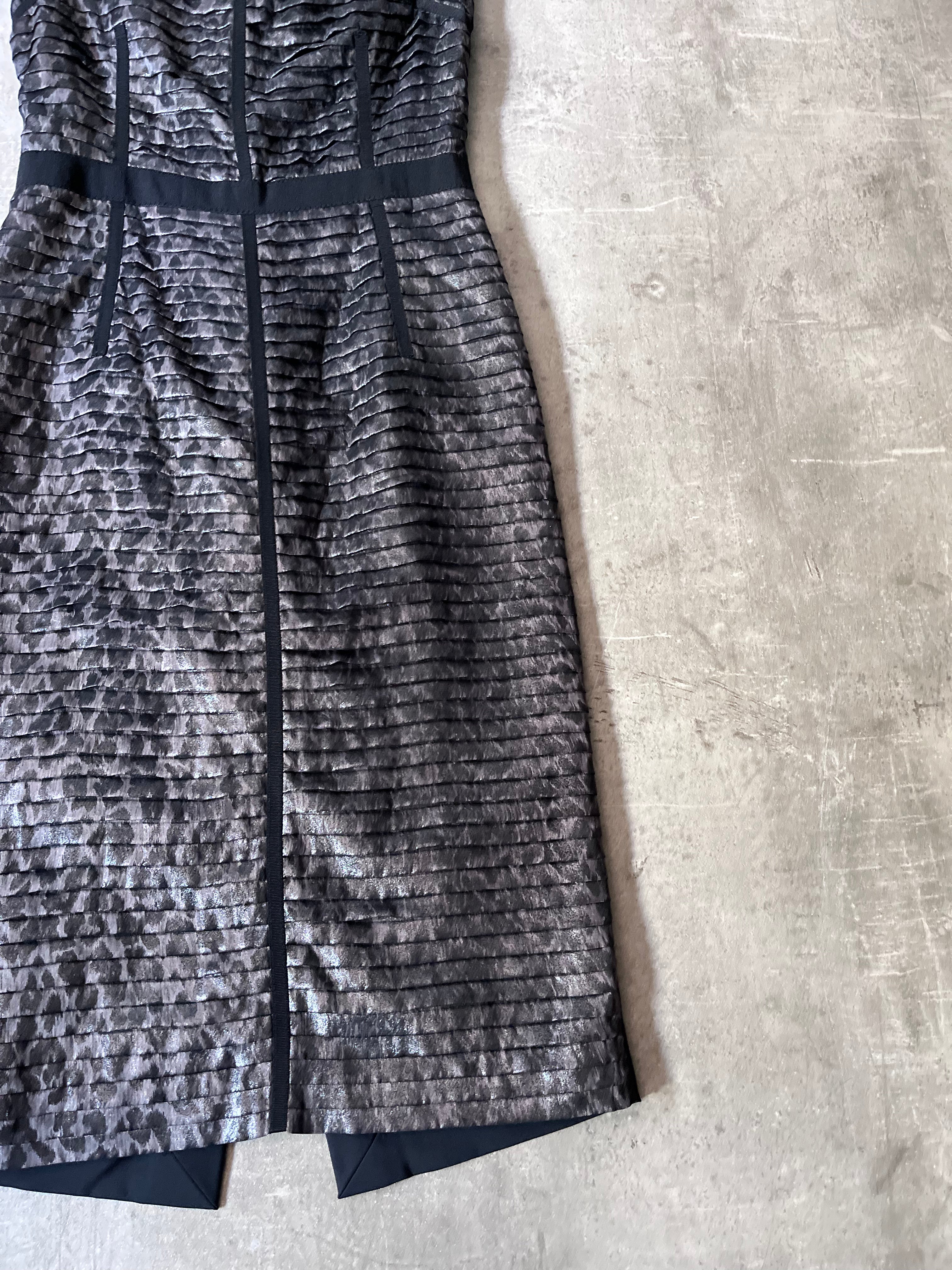 Dolce & Gabbana Animal Print Silk Dress Black Grey Women - M