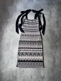 Cruise 2018 Chanel by Karl Lagerfeld Greek Style Paper Dress Beige Black Women - S