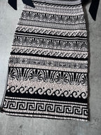 Cruise 2018 Chanel by Karl Lagerfeld Greek Style Paper Dress Beige Black Women - S