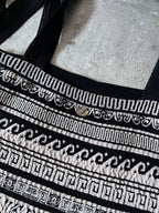 Cruise 2018 Chanel by Karl Lagerfeld Greek Style Paper Dress Beige Black Women - S