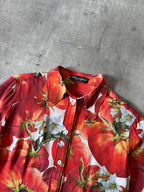 S/S 2012 Dolce & Gabbana Tomato Print Silk Shirt Red Women - S