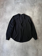 Gucci Double Collar Silk Shirt Black Women - M