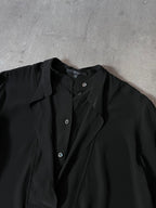Gucci Double Collar Silk Shirt Black Women - M