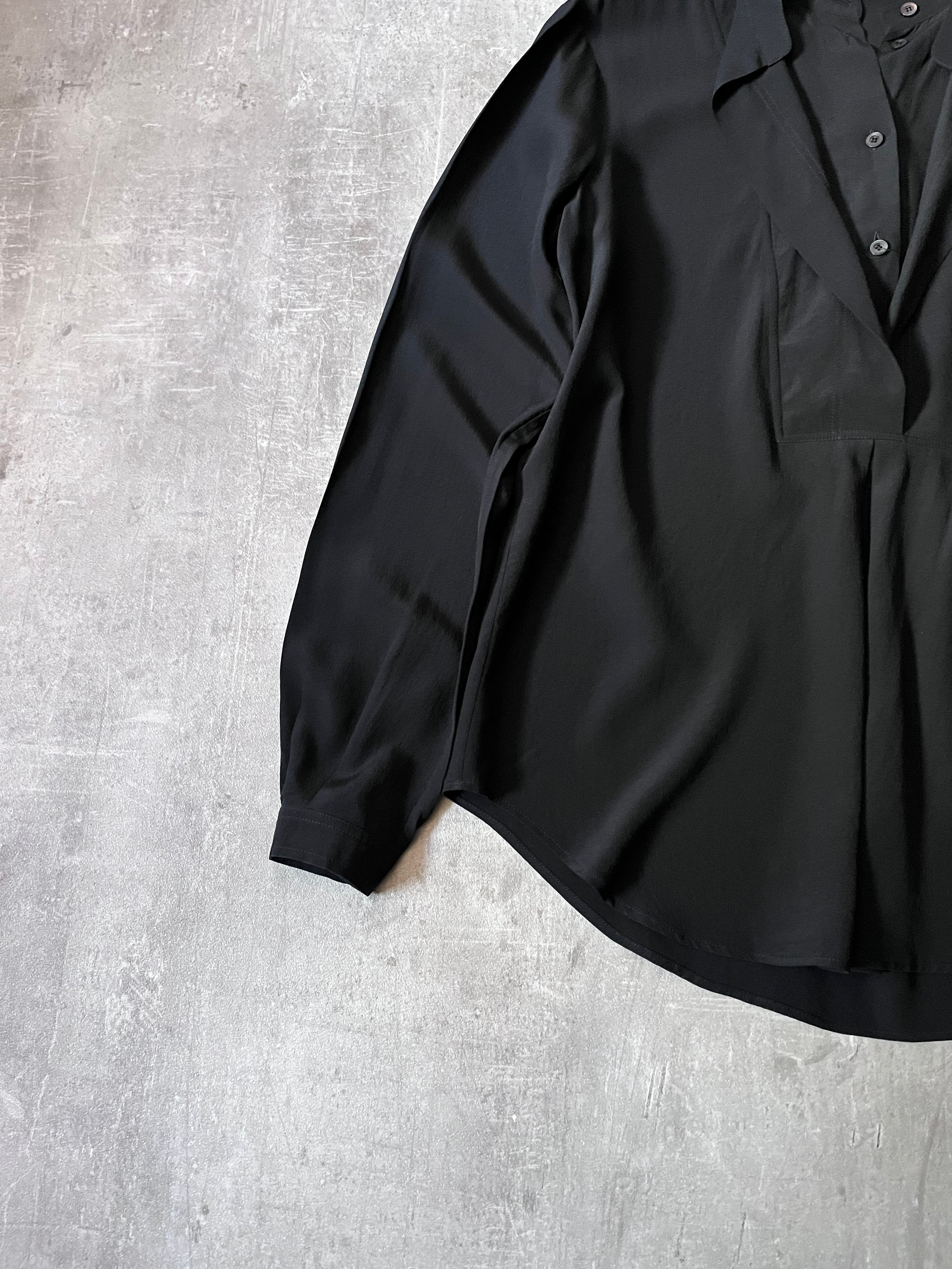 Gucci Double Collar Silk Shirt Black Women - M
