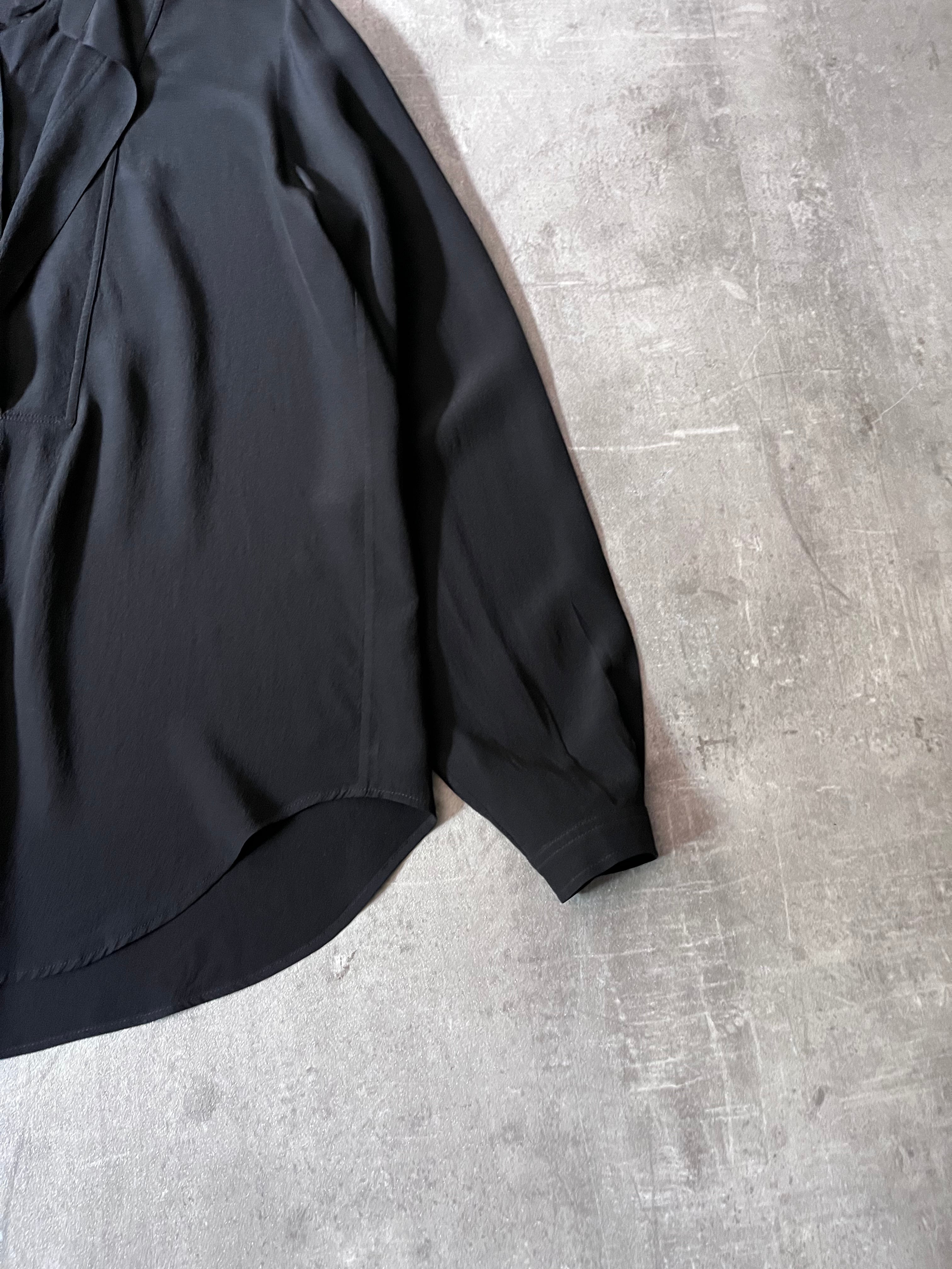 Gucci Double Collar Silk Shirt Black Women - M