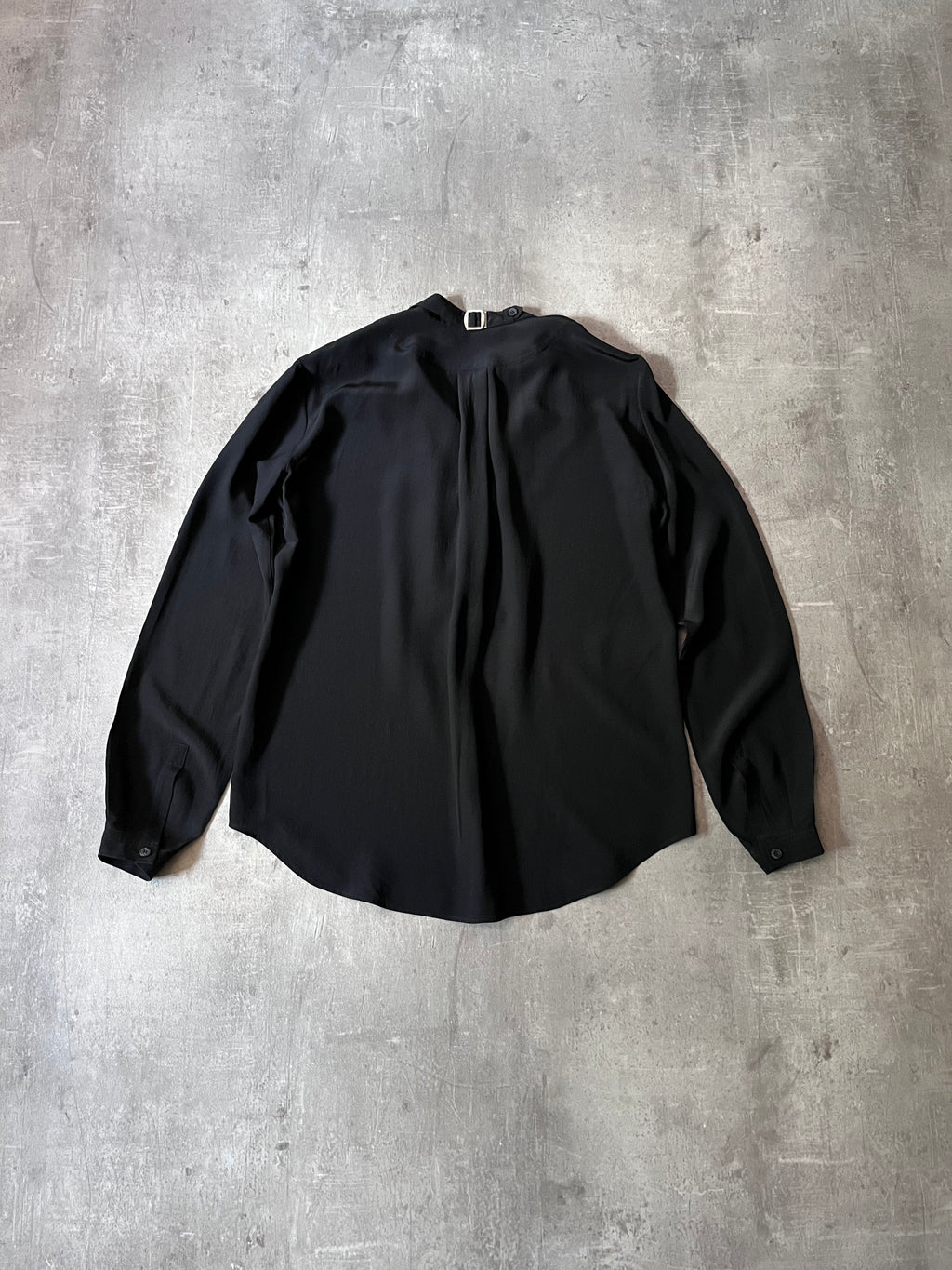 Gucci Double Collar Silk Shirt Black Women - M