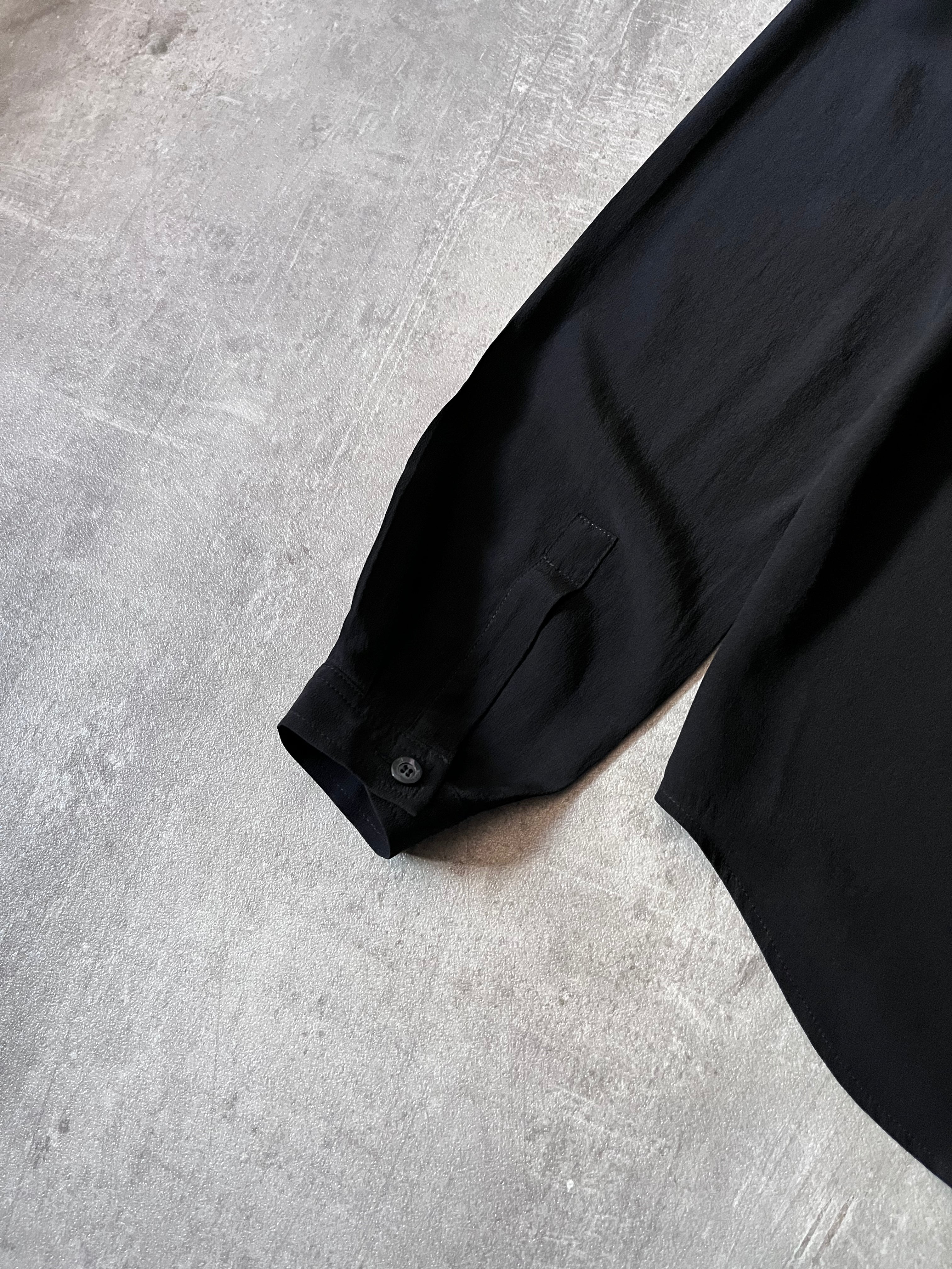 Gucci Double Collar Silk Shirt Black Women - M