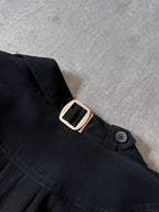 Gucci Double Collar Silk Shirt Black Women - M