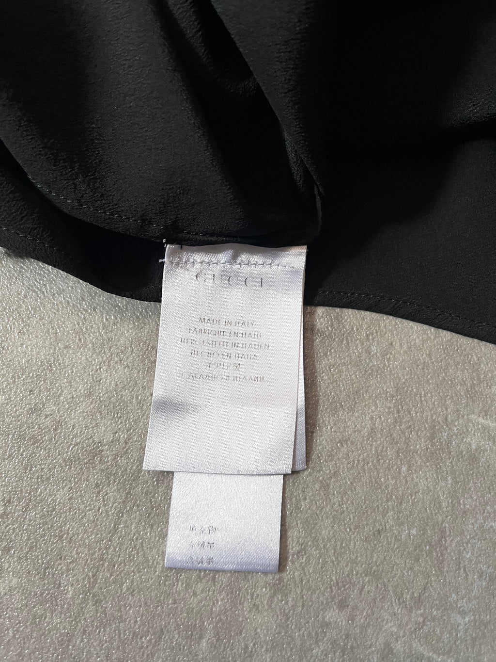 Gucci Double Collar Silk Shirt Black Women - M