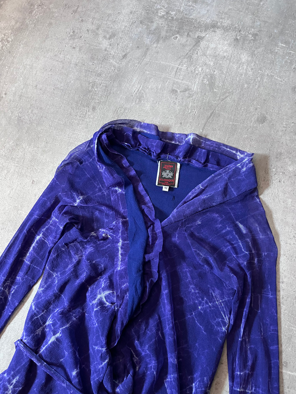 Jean Paul Gaultier Vintage Mesh Dress Purple Navy Women - M