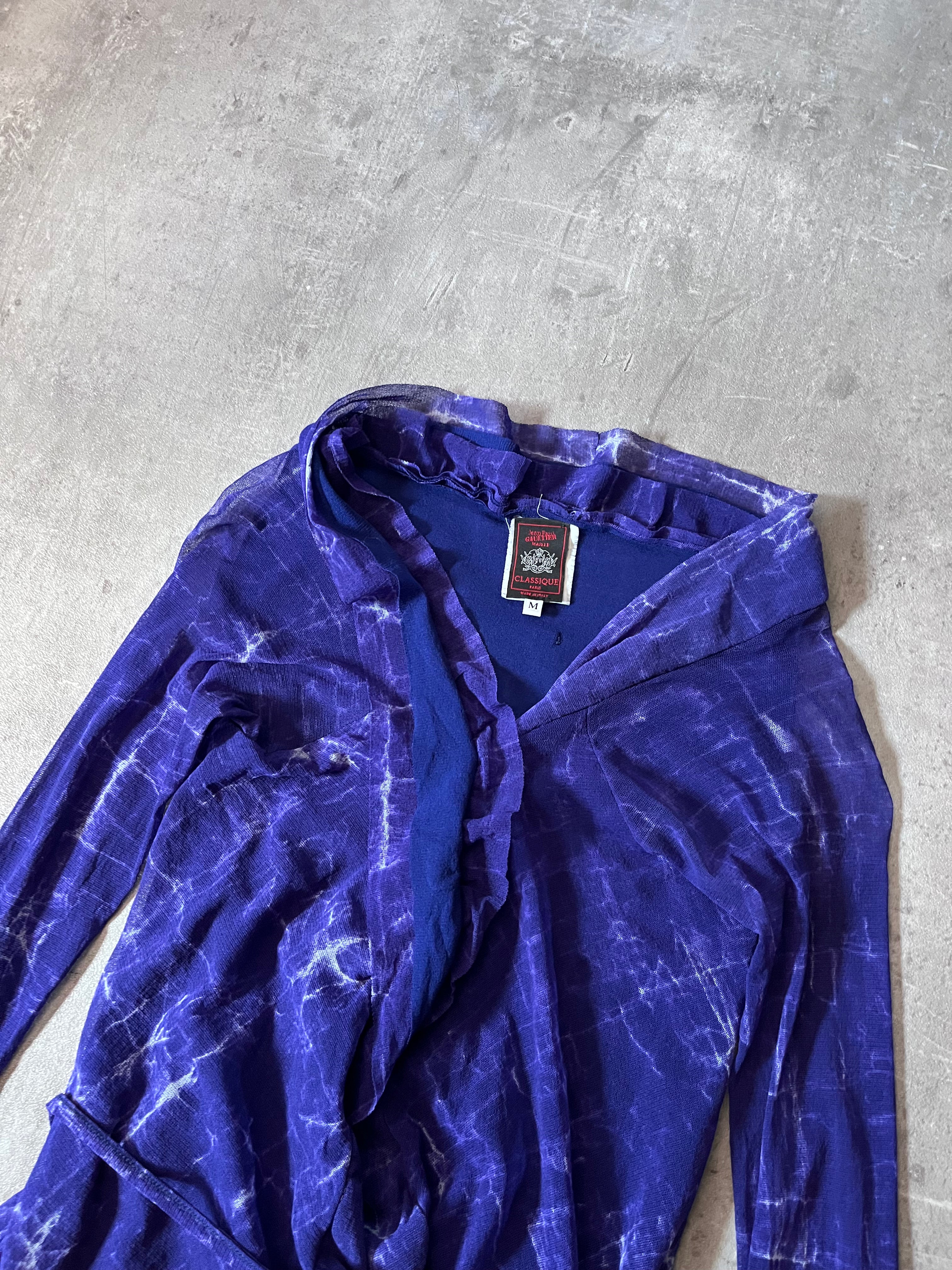Jean Paul Gaultier Vintage Mesh Dress Purple Navy Women - M