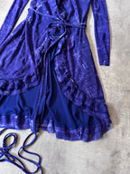 Jean Paul Gaultier Vintage Mesh Dress Purple Navy Women - M