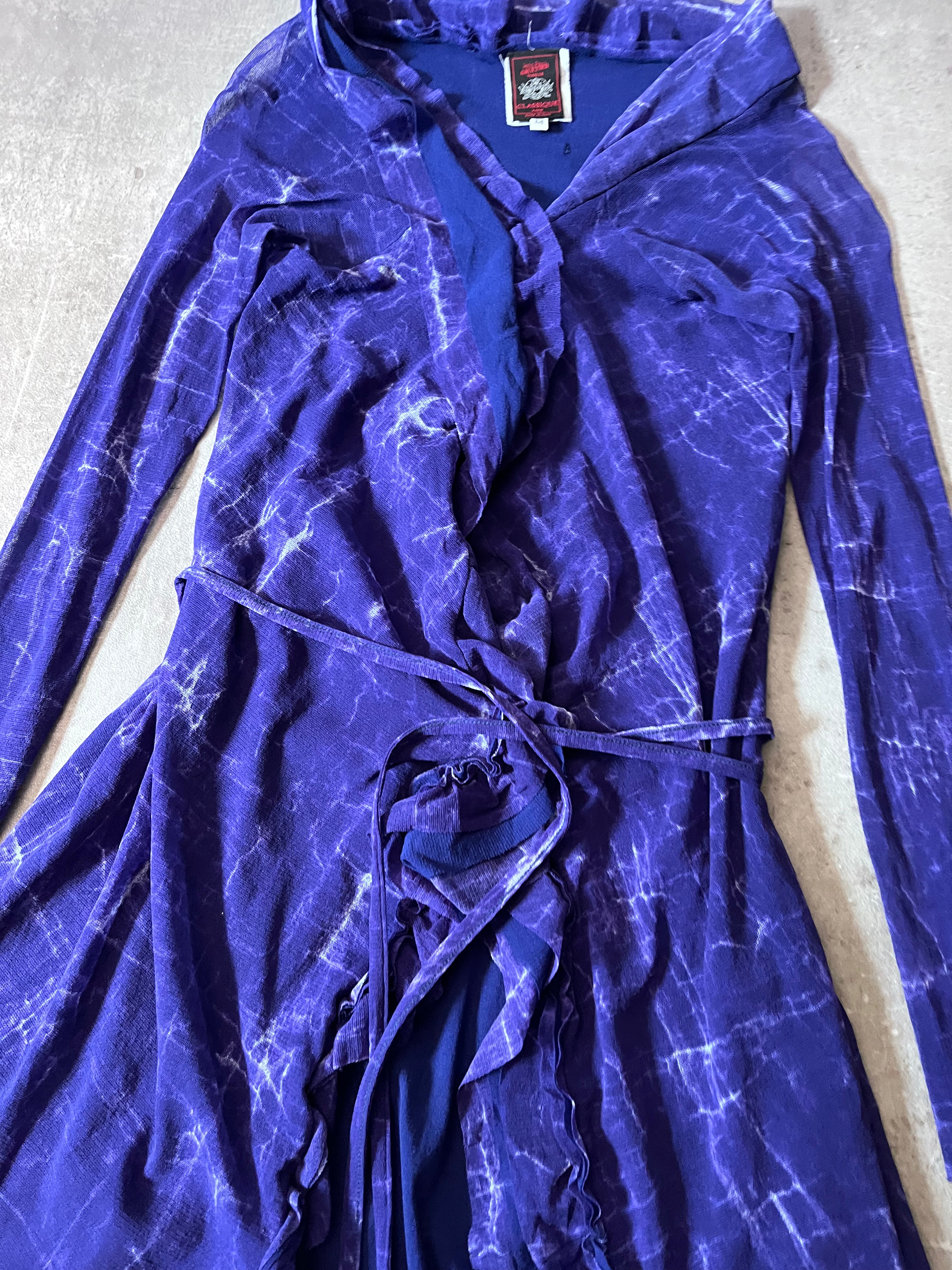 Jean Paul Gaultier Vintage Mesh Dress Purple Navy Women - M