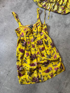 90s Jean Paul Gaultier Silk Floral Print Set of Two Tops Yellow Women - S