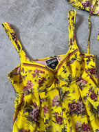 90s Jean Paul Gaultier Silk Floral Print Set of Two Tops Yellow Women - S
