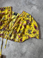 90s Jean Paul Gaultier Silk Floral Print Set of Two Tops Yellow Women - S