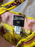 90s Jean Paul Gaultier Silk Floral Print Set of Two Tops Yellow Women - S