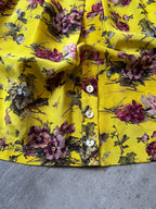 90s Jean Paul Gaultier Silk Floral Print Set of Two Tops Yellow Women - S
