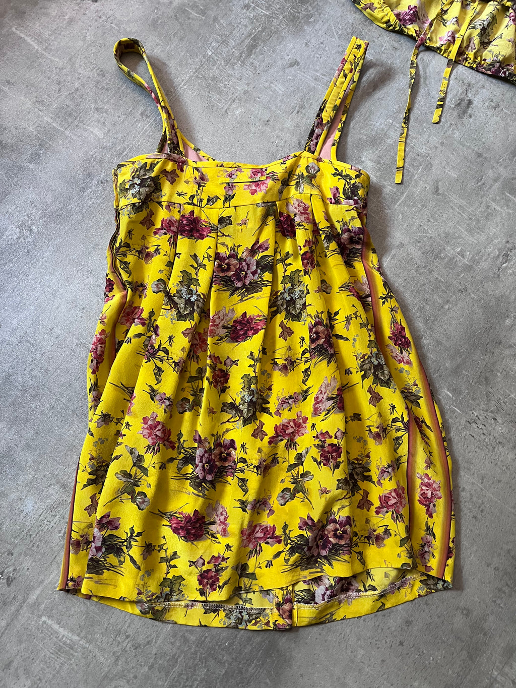 90s Jean Paul Gaultier Silk Floral Print Set of Two Tops Yellow Women - S