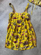 90s Jean Paul Gaultier Silk Floral Print Set of Two Tops Yellow Women - S