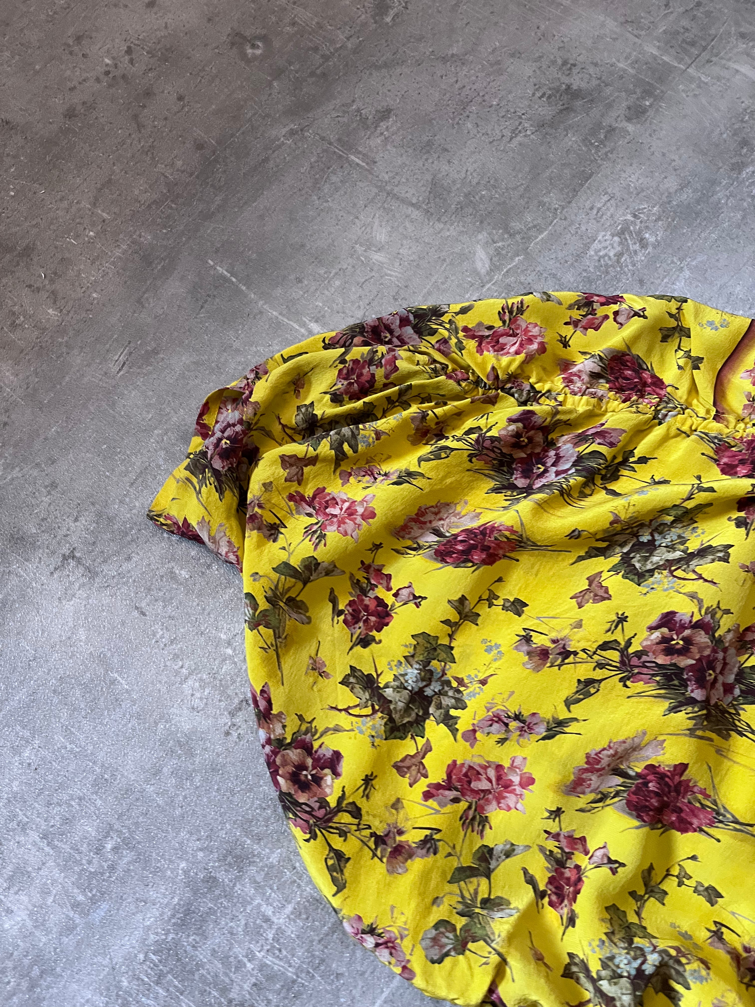 90s Jean Paul Gaultier Silk Floral Print Set of Two Tops Yellow Women - S