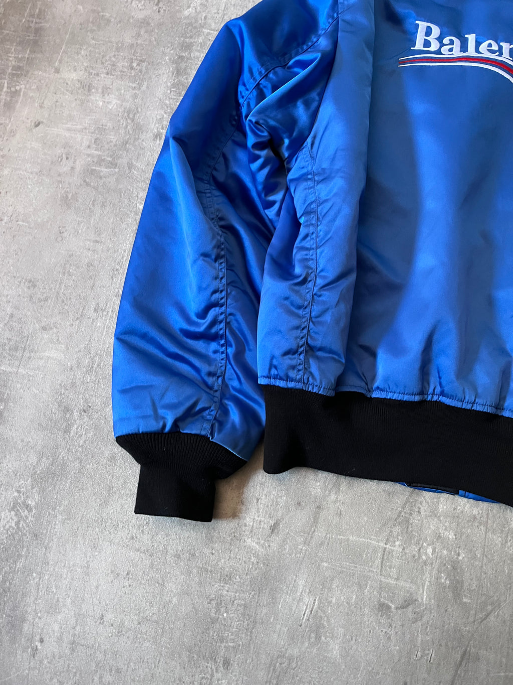 Balenciaga "Political Campaign" Nylon Bomber Jacket Blue Men - S