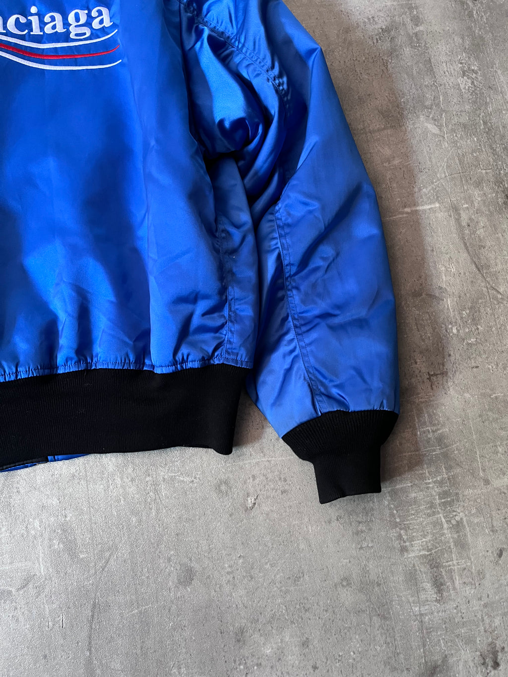 Balenciaga "Political Campaign" Nylon Bomber Jacket Blue Men - S